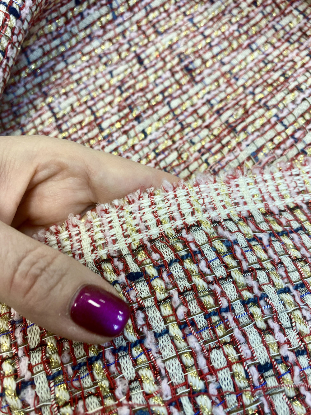 Ткань костюмная тип Chanel (Италия) хлопок/шерсть/вискоза ш-150 см цена за 1м