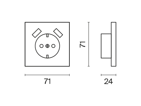 Накладка для розетки с заземлением и защитными шторками, с USB A+A, S70 (хлопок)