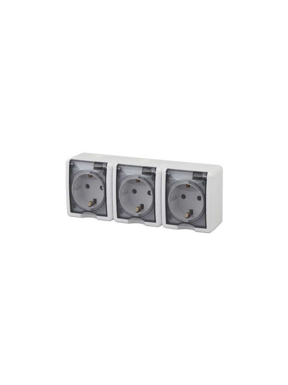 Розетка 3-м ОП Эра Эксперт 11-2405-01 16А IP54 16AX 250В 3х2P+E бел. Эра Б0020720
