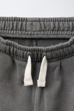 ZARA БРЮКИ-ДЖОГГЕРЫ GARMENT DYE, АНТРАЦИТОВО-СЕРЫЙ