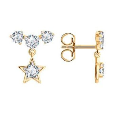 Серьги из золота с фианитами