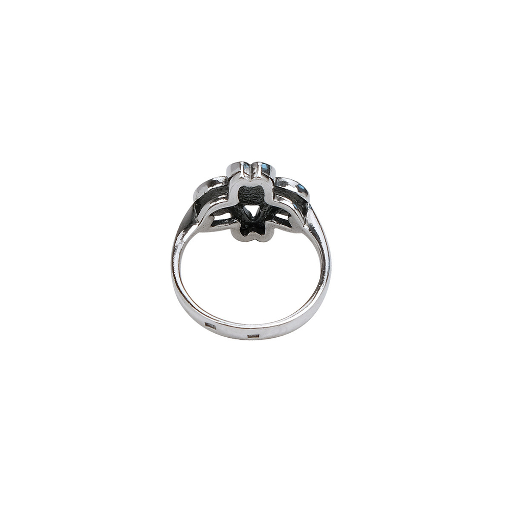 "Клематис" кольцо в серебряном покрытии из коллекции "Самоцветы" от Jenavi