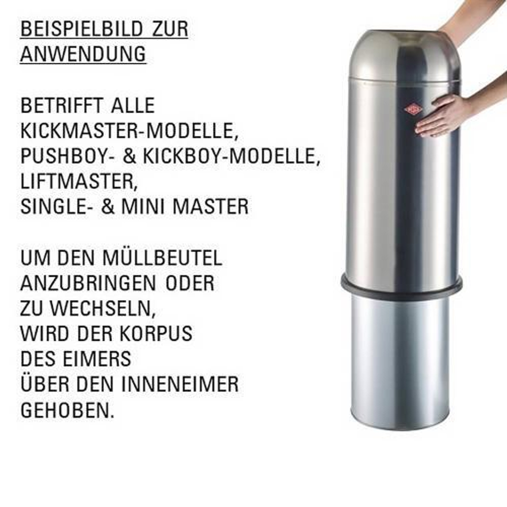 Ведро для мусора 50л Wesco Pushboy матовое черное