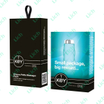 Голубой текстурированный минивибромассажер Charms Key