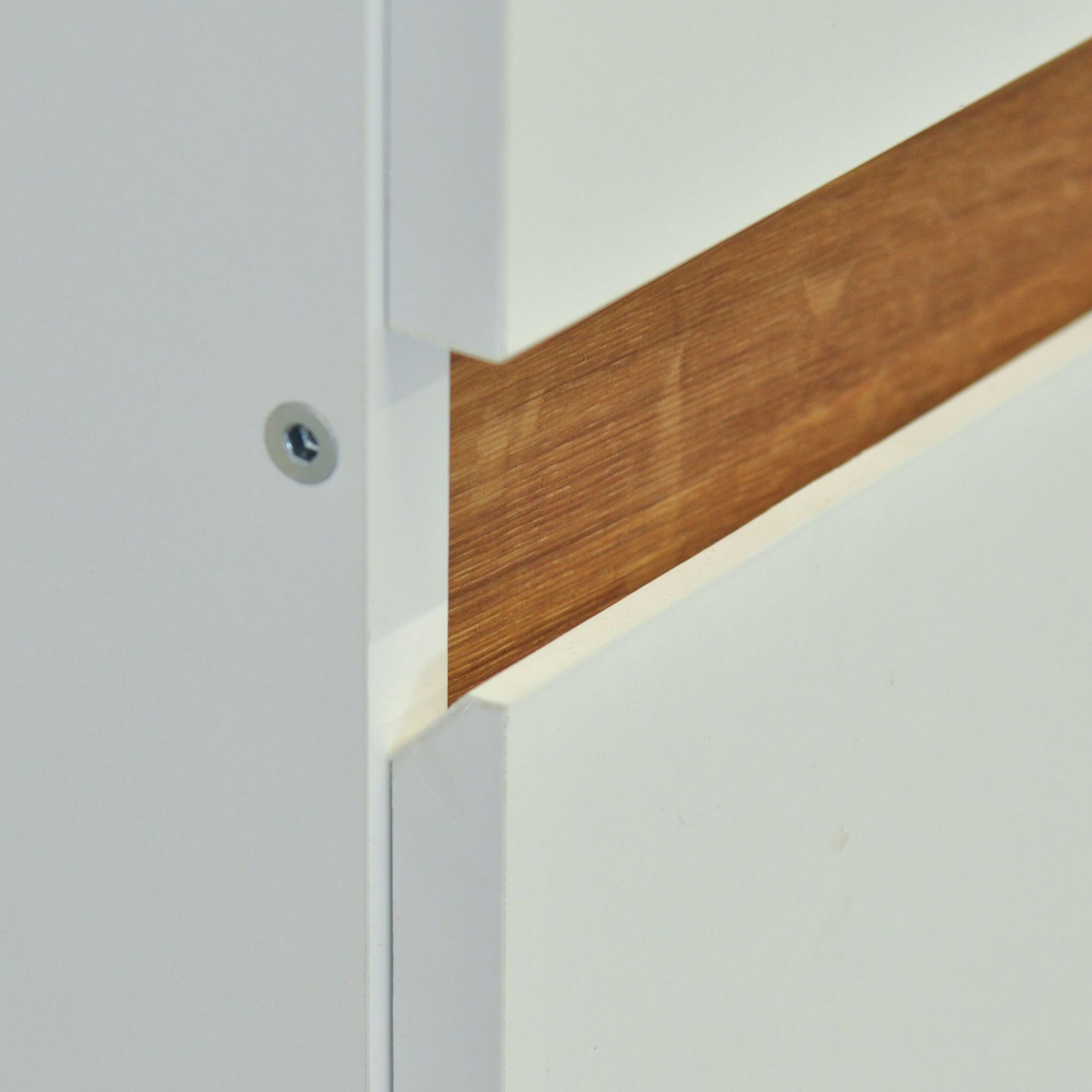 Кухонный модуль напольный 3 ящика 60х60х85,белый/массив дуба