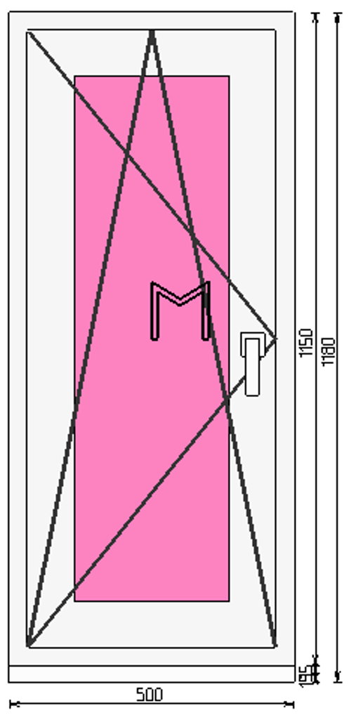 Пластиковое окно 1150 х 500 ТермА Эко + Москитная сетка