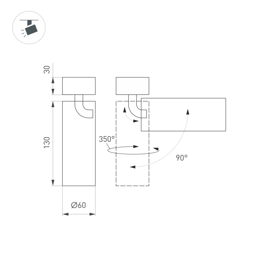 Светильник SP-GABI-SURFACE-FLAP-R60-12W Day4000 (BK, 60 deg, 230V) (Arlight, IP40 Металл, 5 лет) 052349