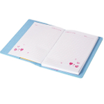 Записная книжка А5, 7БЦ, Alingar, фетр, аппликация, линия, 96 л, "Бабочка с помпонами", голубой