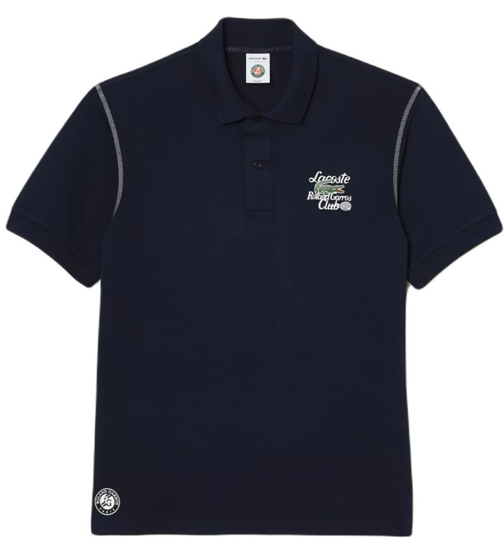 Теннисное поло Lacoste Sport Roland Garros Edition Pique Polo Shirt - blue marine