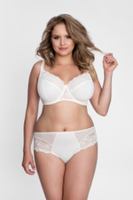 Бюстгальтер на косточках с мягкими чашками plus size и кружевом (Размер: 100E) (Цвет: телесный)