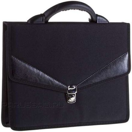 Портфель Спейс 2отд, Turin, ткань, защелкивающийся клапан, черный