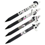 Ручка гелевая стираемая автоматическая "Funny cats" синяя, 0,5мм, корпус ассорти, с топпером