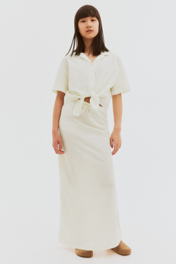 H&M Рубашка укороченная с узлом, белый