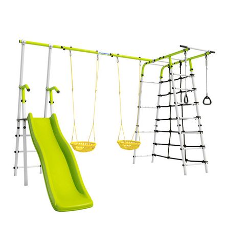 Детский спортивный комплекс для дачи ROMANA Богатырь Плюс - 2 (желтый/серый) (с детскими качелями)