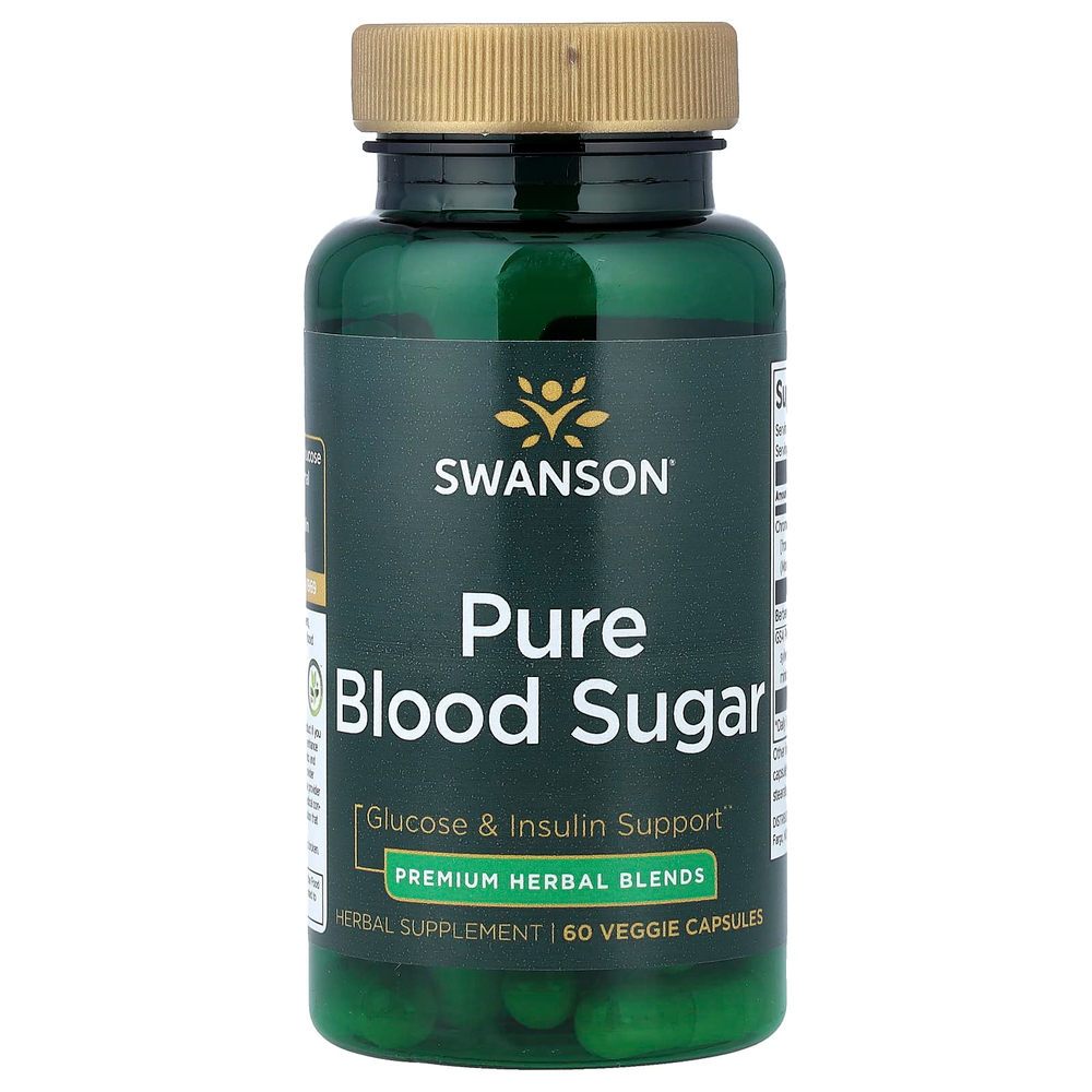 Swanson Vitamins, Чистый сахар в крови, 60 растительных капсул