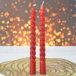 Свечи столовые витые 2шт бордо