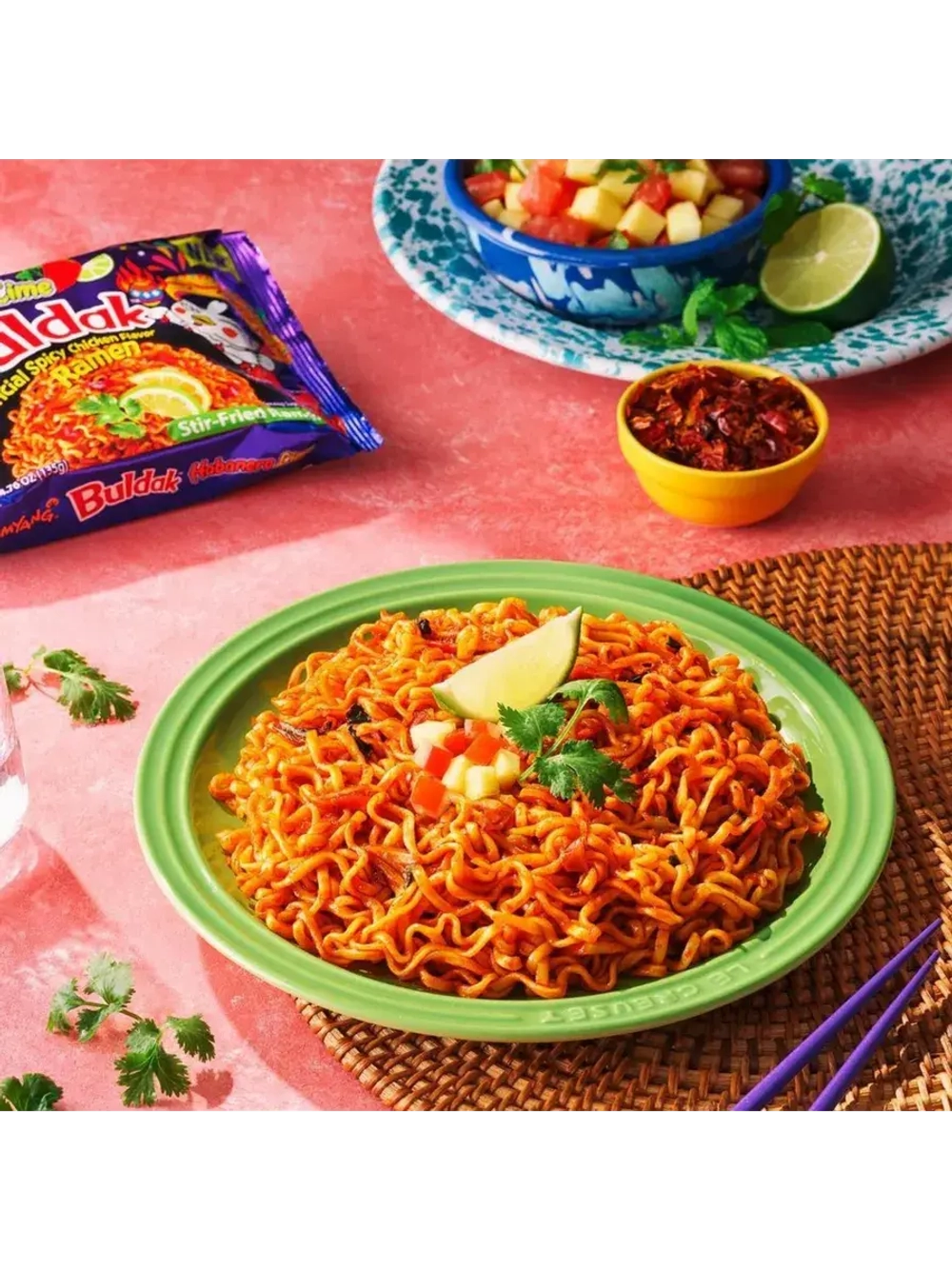 Лапша со вкусом курицы, перца Хабанеро и Лайма 110 г * 2 шт