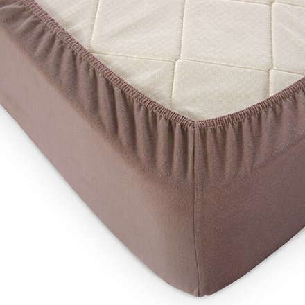 Простыня трикотажная на резинке "ВЛ. МОККО", борт 20 см, 100% хлопок, Россия.