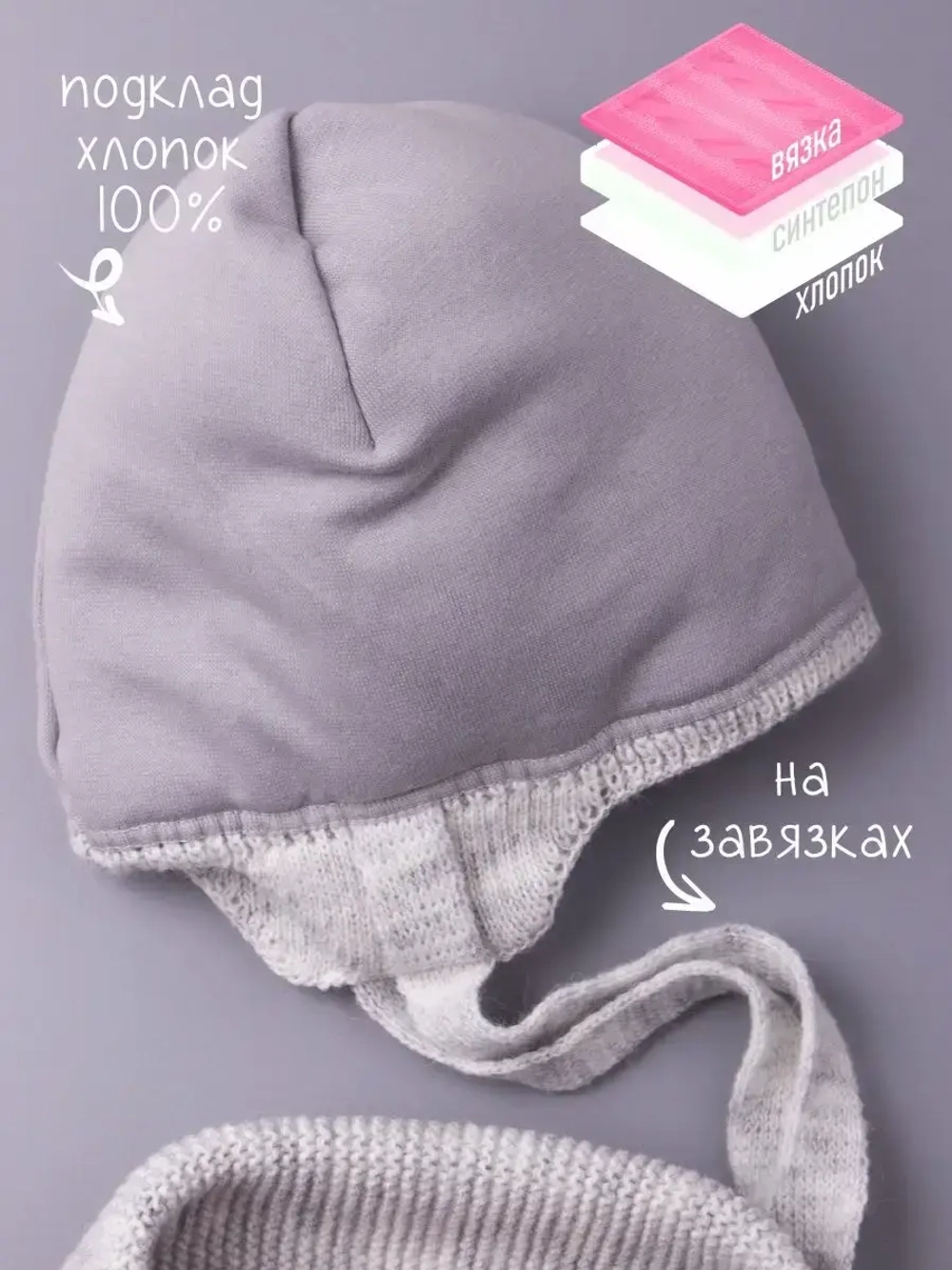 Шапка для девочки зимняя вязаная и шарф