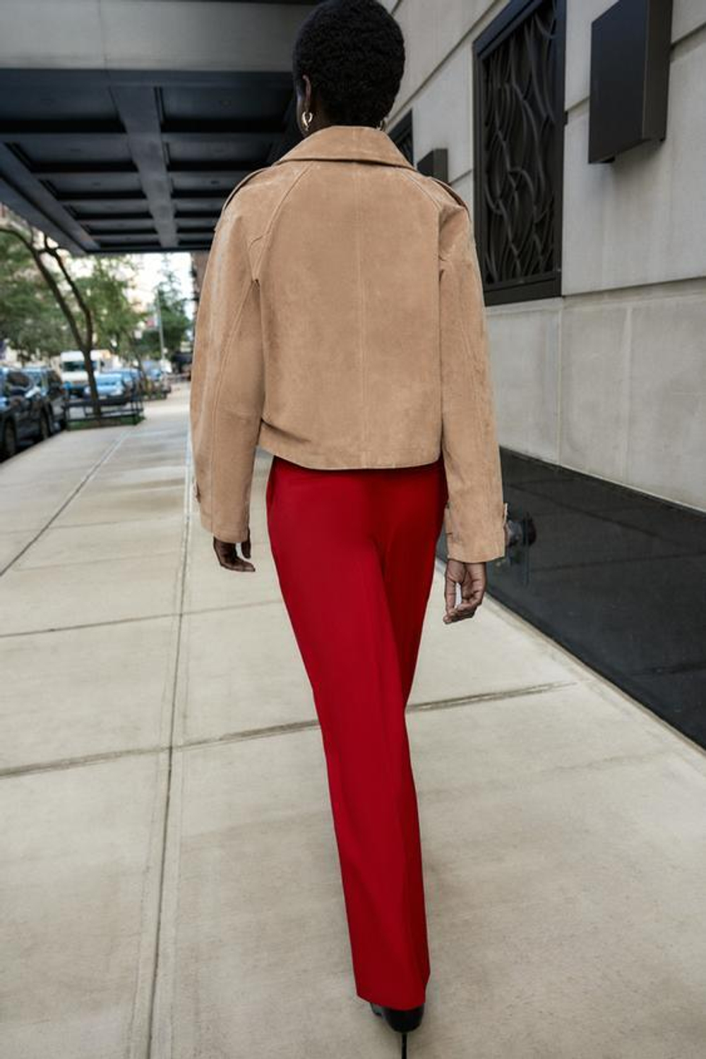 ZARA ПРЯМЫЕ БРЮКИ С ПОЯСОМ, ТЕМНО-РОЗОВЫЙ