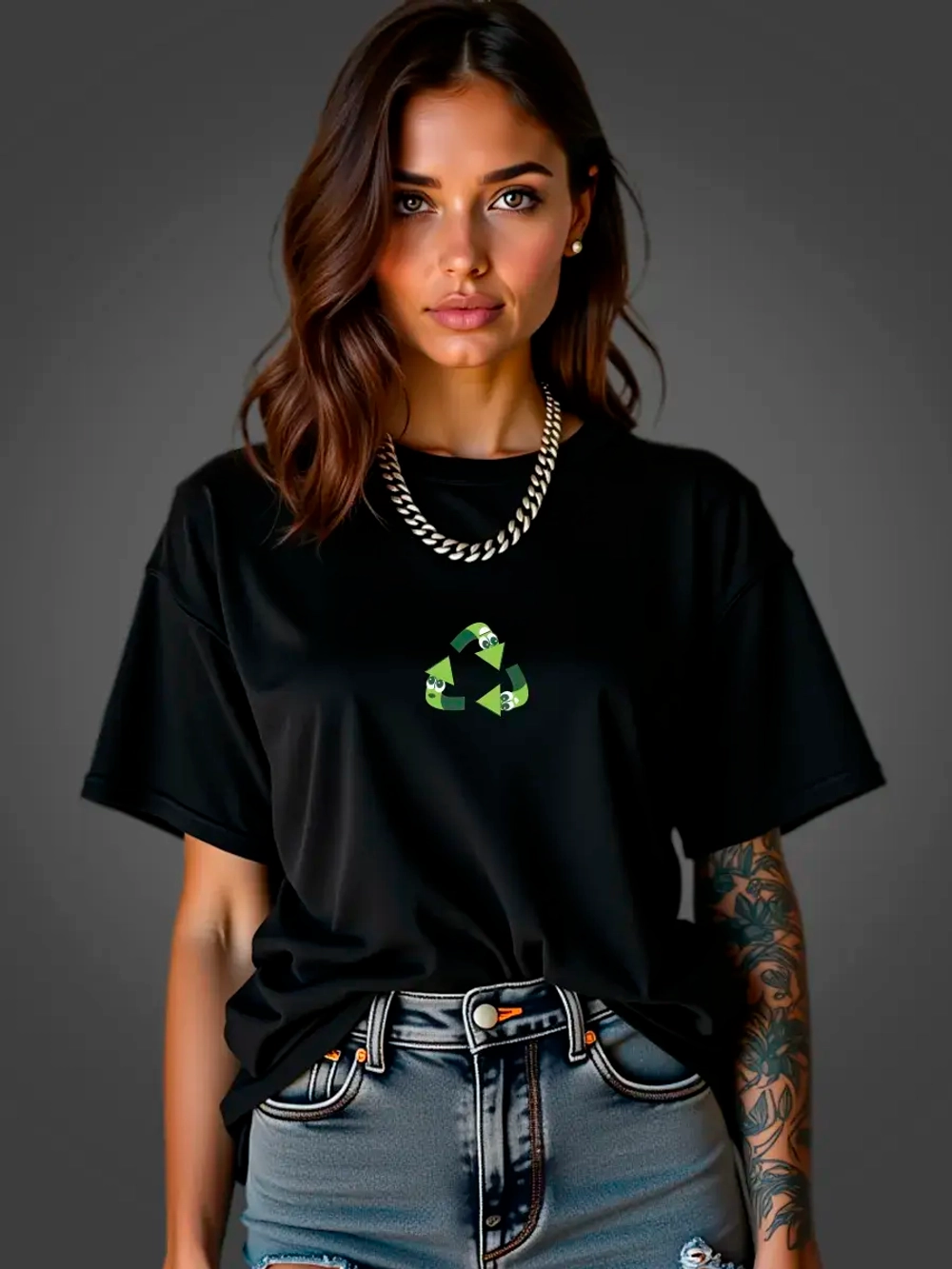 Футболка больших размеров с принтом стрелки