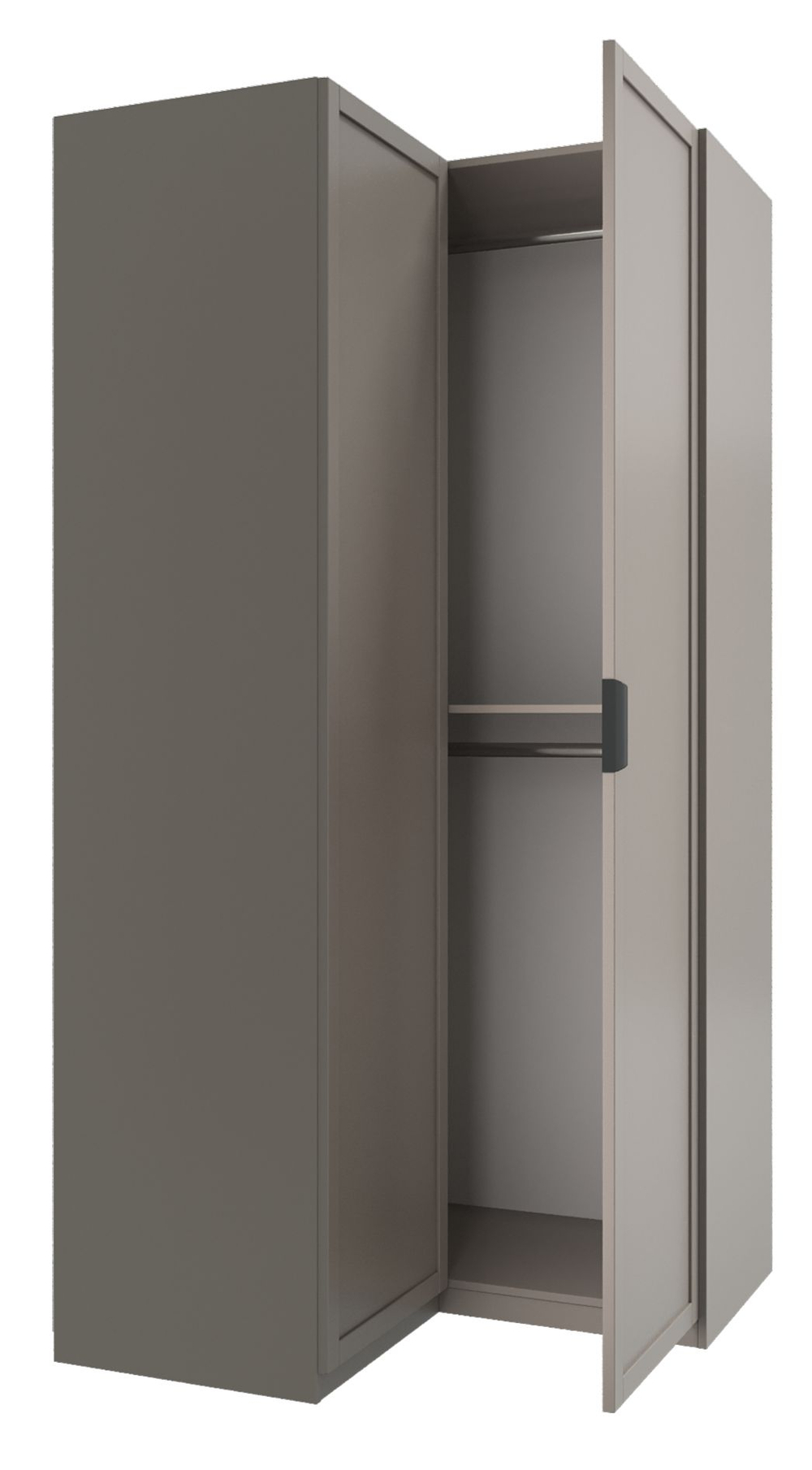 Шкаф для одежды, угловой, Нордик, серо-коричневый