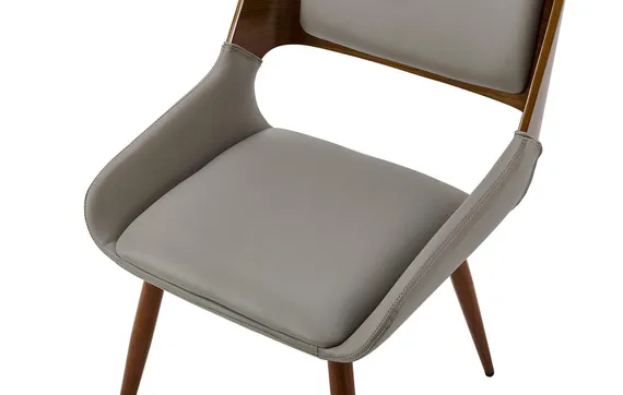 Стул Sven, серая экокожа, орех