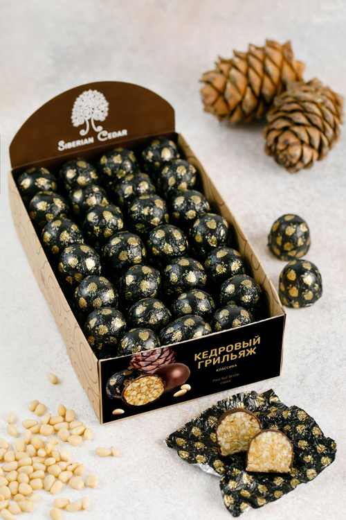 Кедровый грильяж Классический / шоу-бокс / 540 г / ТМ Сибирский кедр