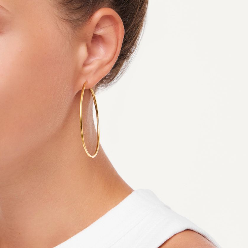 Серьги-конго Золотые Широкие – 4.5 см