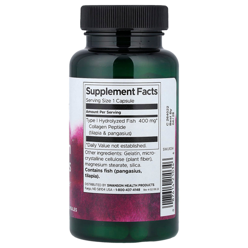 Swanson, пептиды морского коллагена, 400 мг, 60 капсул