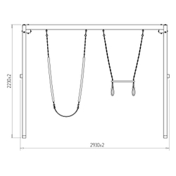 Деревянные качели с трапецией и гибкими качелями