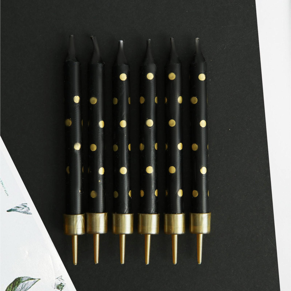 Свечи в торт «С днем рождения», 6 шт