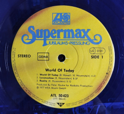 Винтажная виниловая пластинка LP Supermax World Of Today (Germany 1977)