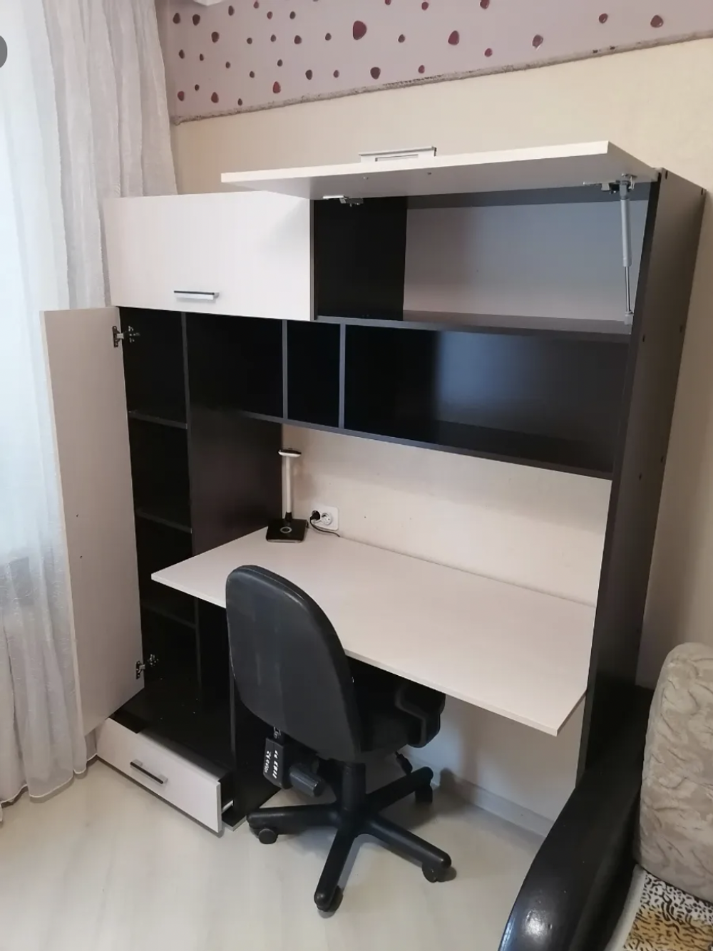 Стол компьютерный Памир ПКС-7, ЛДСП, венге, с ящиками и полками