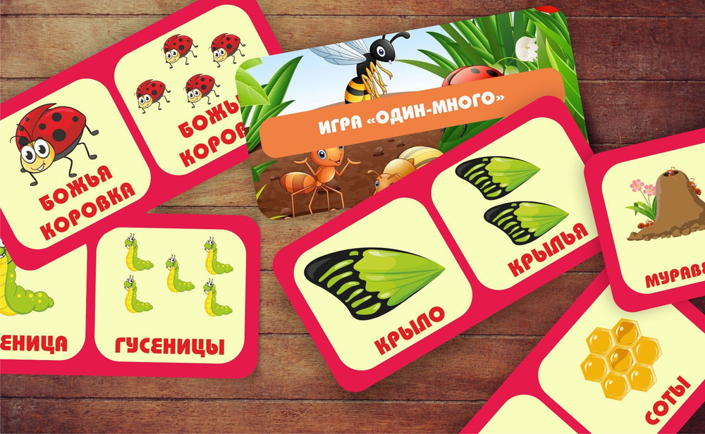 Игра "Один - много. Насекомые"