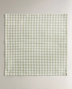 ZARA HOME САЛФЕТКИ ИЗ ХЛОПКА В КЛЕТКУ (НАБОР ИЗ 2 ШТ.), ЗЕЛЕНЫЙ