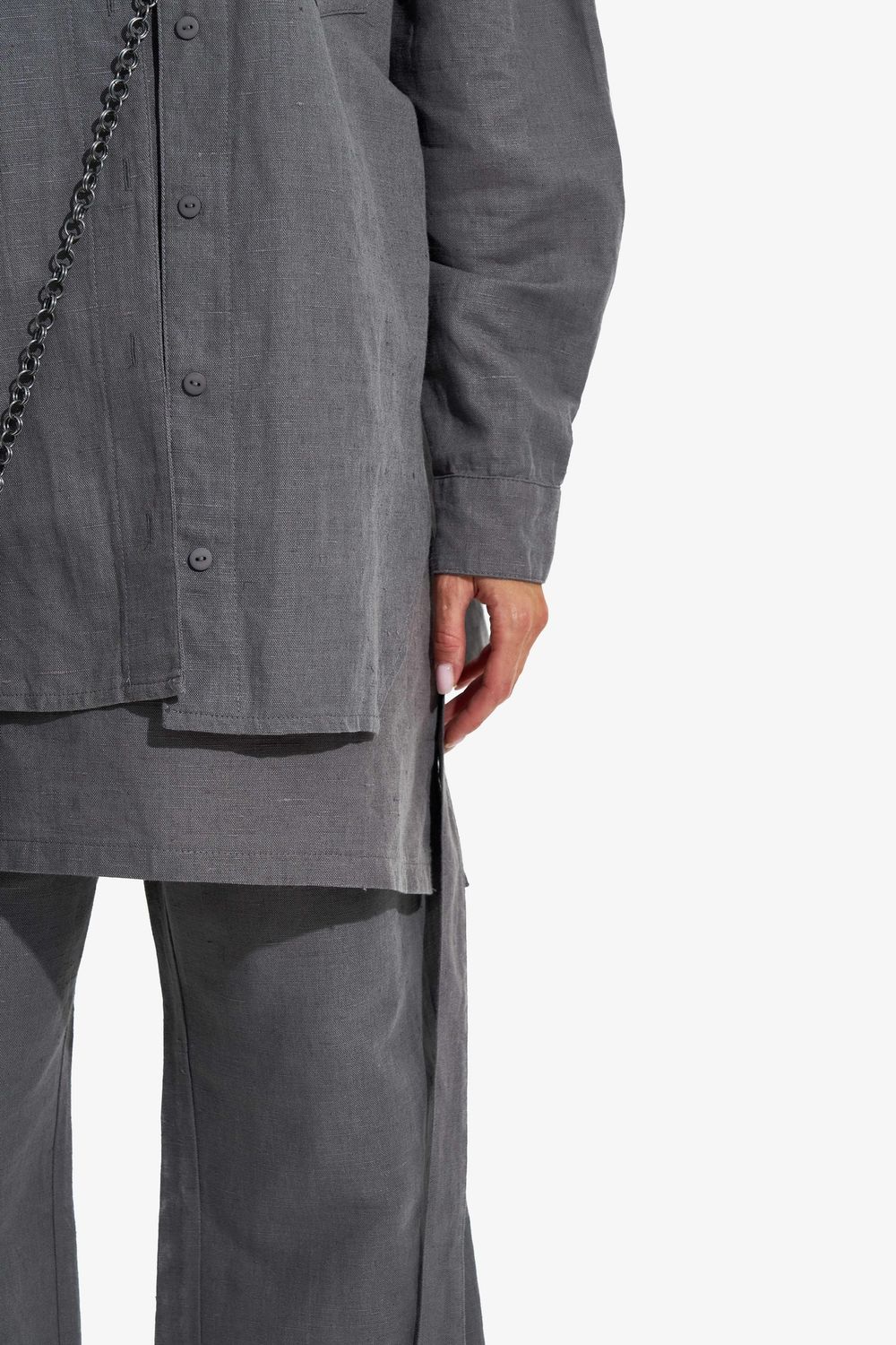 Рубашка льняная Borozna Серая