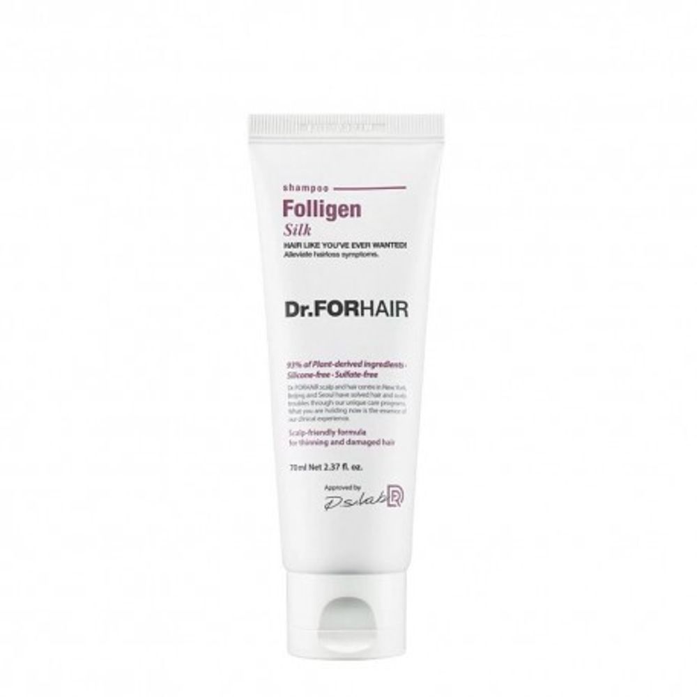 Бессульфатный шампунь для повреждённых волос - Dr.Forhair Folligen Silk Shampoo, 70 мл