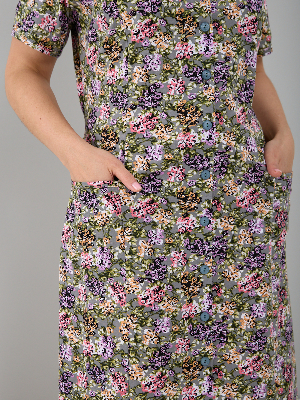 Халат Х-058/оливковый-гортензия