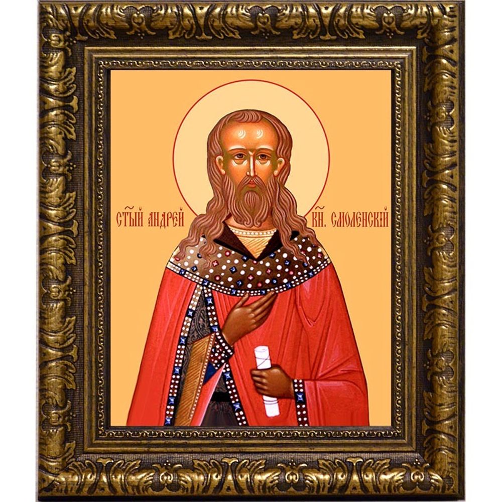 Андрей Смоленский, Переяславский, благоверный князь. Икона на холсте.