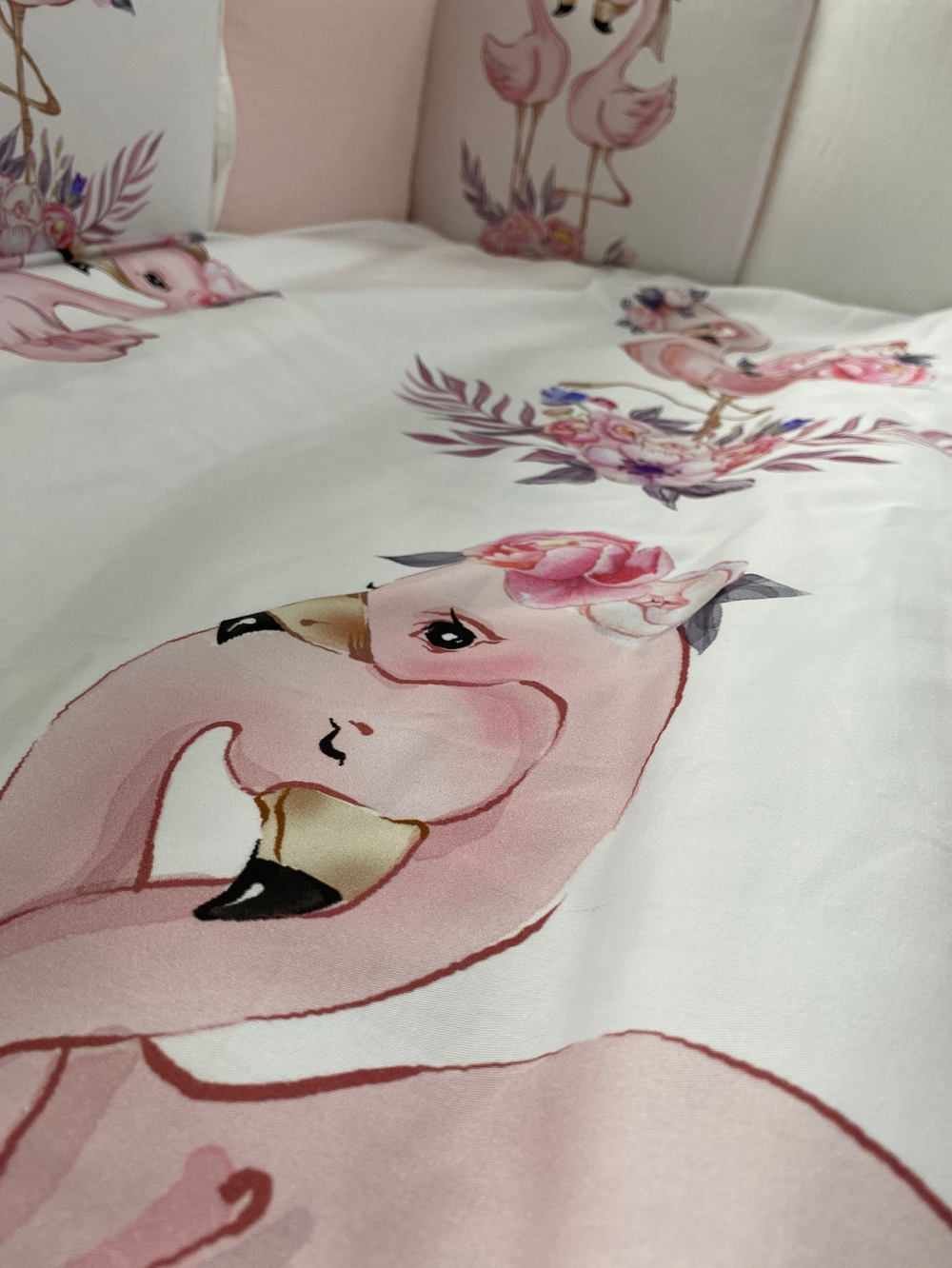 Комплект в кроватку 6-ти предметный (подушечки 17 предметов) "Детская история" ФЛАМИНГО сатин