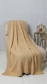 Плед 130x170 Косы-волны МПД034-08 бежевый