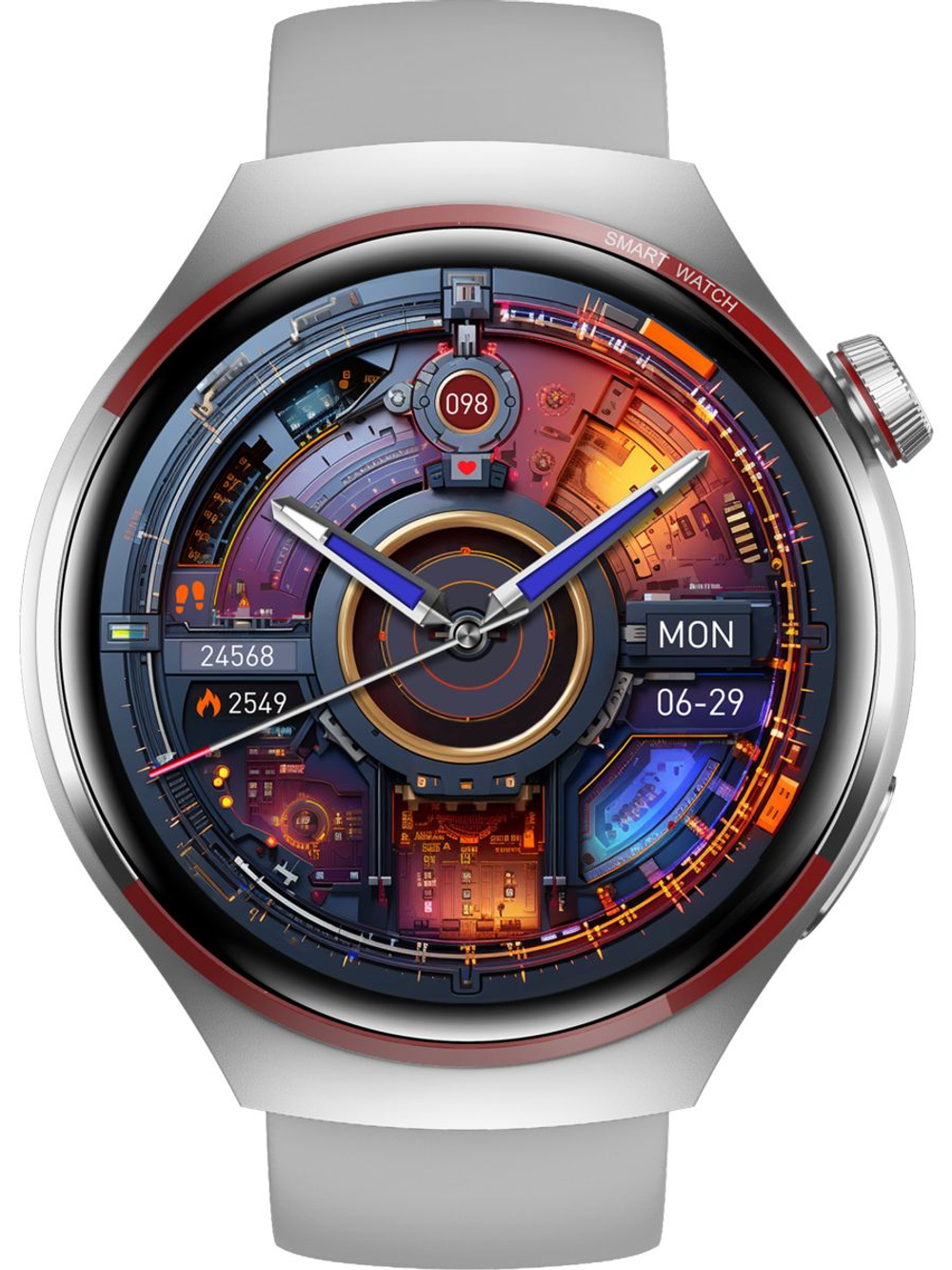 Смарт часы PARASMART Space 4Pro (силиконовый ремешок, серебристый)