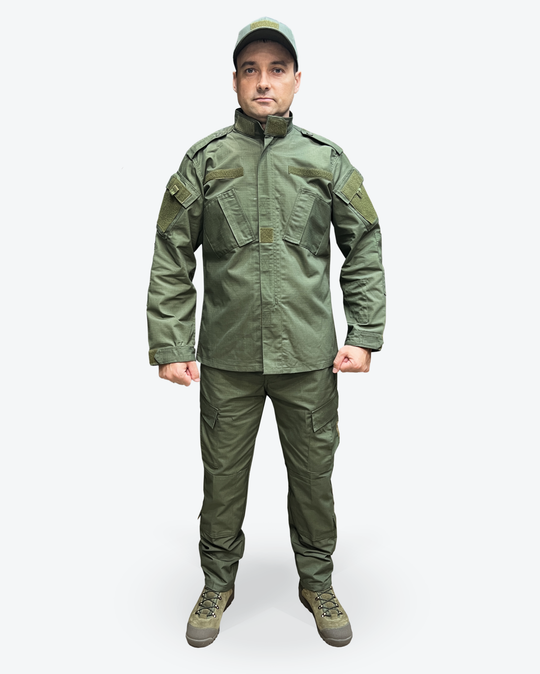 Тактический костюм ACU летний — Олива, износостойкий Rip-Stop