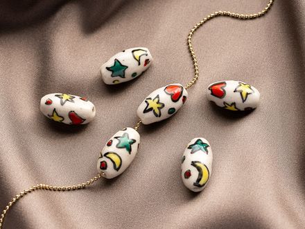 Бусина "Бочонок" 17мм, керамика