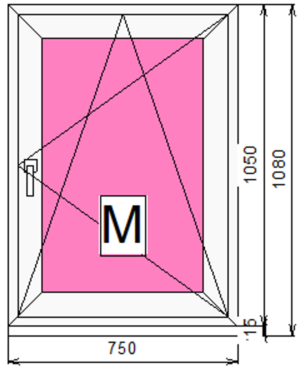 Пластиковое окно 1050 х 750 ТермА Эко + Москитная сетка