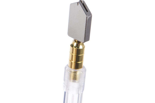 Масляный роликовый стеклорез ЗУБР 25 000 м прозрачная пластмассовая рукоятка 33686