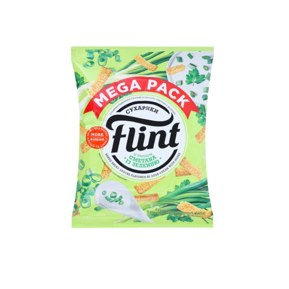 Сухарики Flint Сметана с зеленью 100 гр