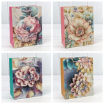 Пакет подарочный 18х23х10см Премиум "Цветы" с 3D аппликацией (Микс)