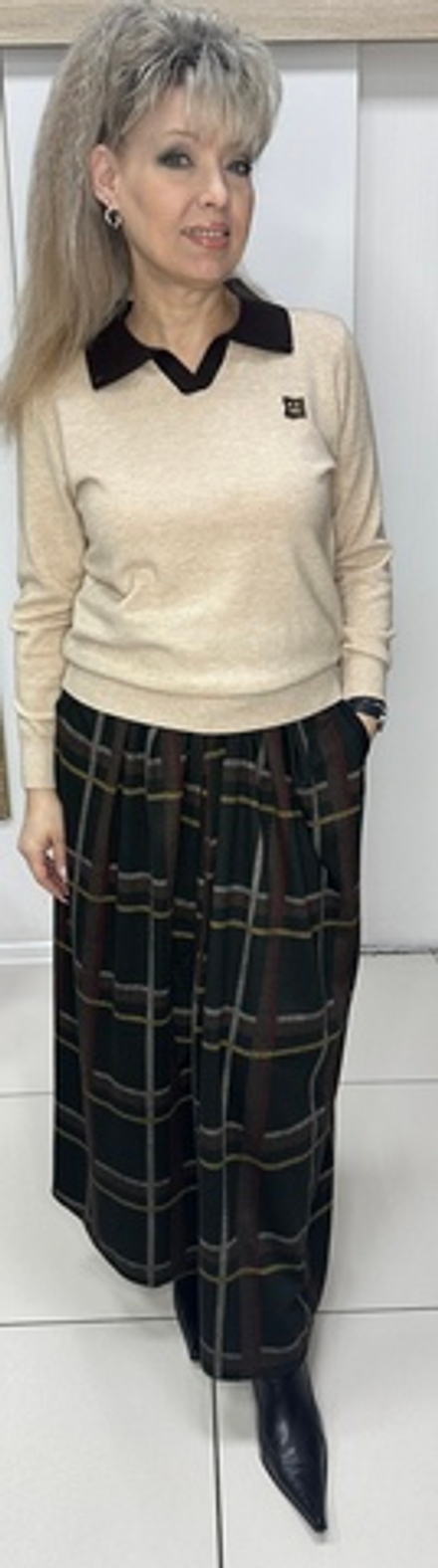 Длинная, теплая юбка в клетку